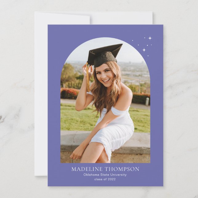 Minimalist Star Arch 5 Photo Graduation Announcement (Front)