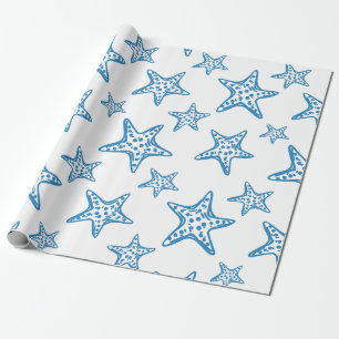 Minimalist Starfish Coastal Pattern (2) Wrapping Paper