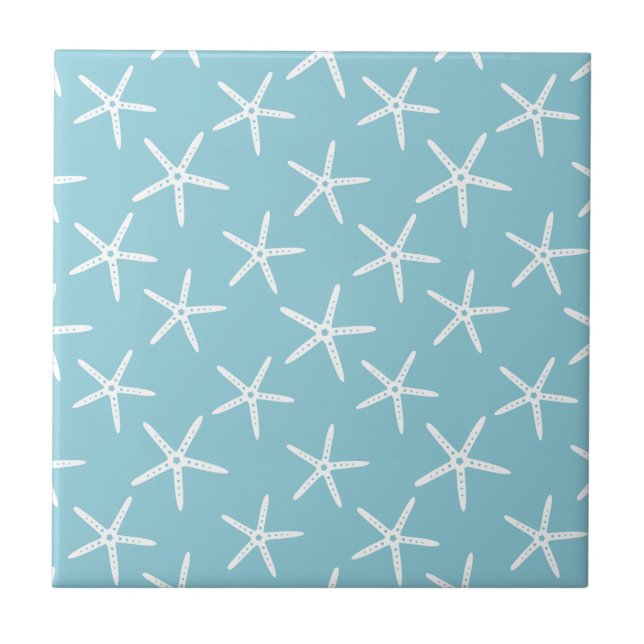 Minimalist Starfish Coastal Pattern Tile (Front)