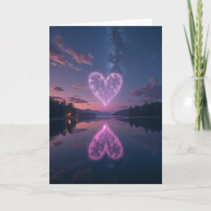 Minimalist Starry Heart Lake Card