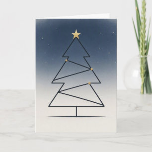 Minimalist Starry Night Tree • Scandinavian Card