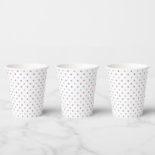 Minimalist Stars Red, Blue & White Paper Cup, Cups