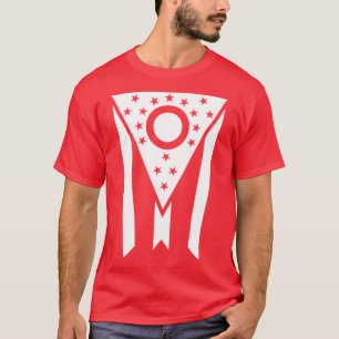 Minimalist State of Ohio Flag White T-Shirt