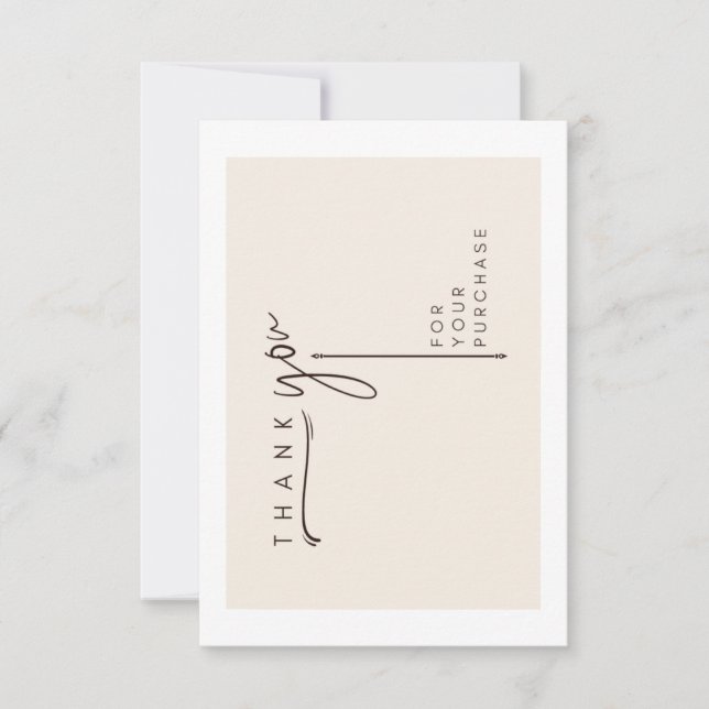 Minimalist Stationery Customer Thank You Card (Front)
