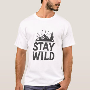 Minimalist Stay Wild Mountain Outdoors T-Shirt