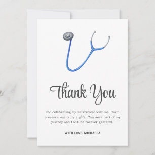 Minimalist Stethoscope Retirement Thank You Card