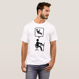 Minimalist Stick Figure Icon T-shirt work hard