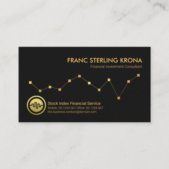 Minimalist Stock Exchange Graph Financial Business Card (Front)