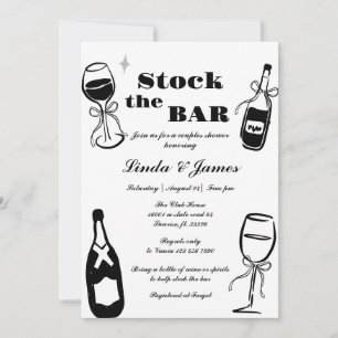 Minimalist Stock The Bar Couple Shower Invitation