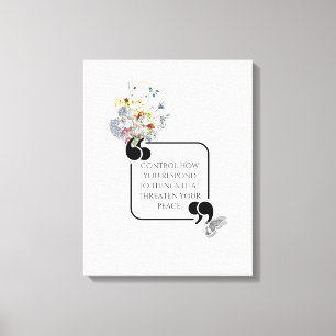 Minimalist Stoic Inner PEACE Illustrated quote Canvas Print