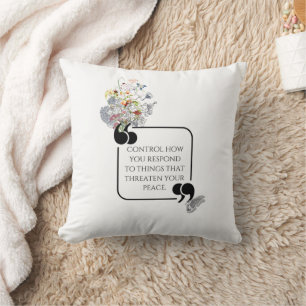 Minimalist Stoic Inner PEACE Illustrated quote Cushion