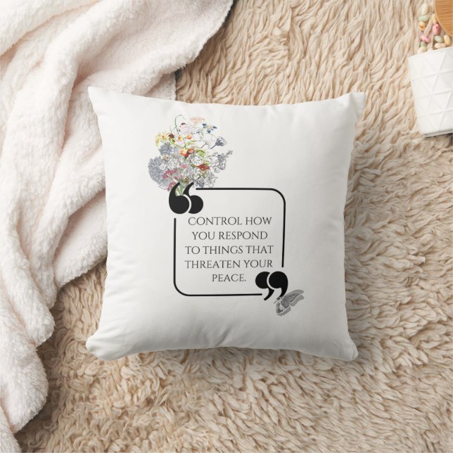 Minimalist Stoic Inner PEACE Illustrated quote Cushion (Blanket)