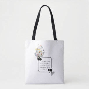 Minimalist Stoic Inner PEACE Illustrated quote Tote Bag