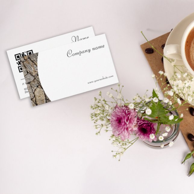 Minimalist stone photography QR Business Card (Creator Uploaded)