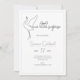 Minimalist Stork Neutral Baby Shower Invitation
