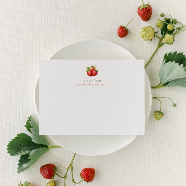 Minimalist Strawberries Personalised Stationery Card (Creator Uploaded)