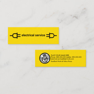 Minimalist Striking Yellow Plug Mini Business Card