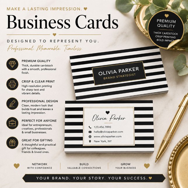 Minimalist Striped Business Card (Creator Uploaded)