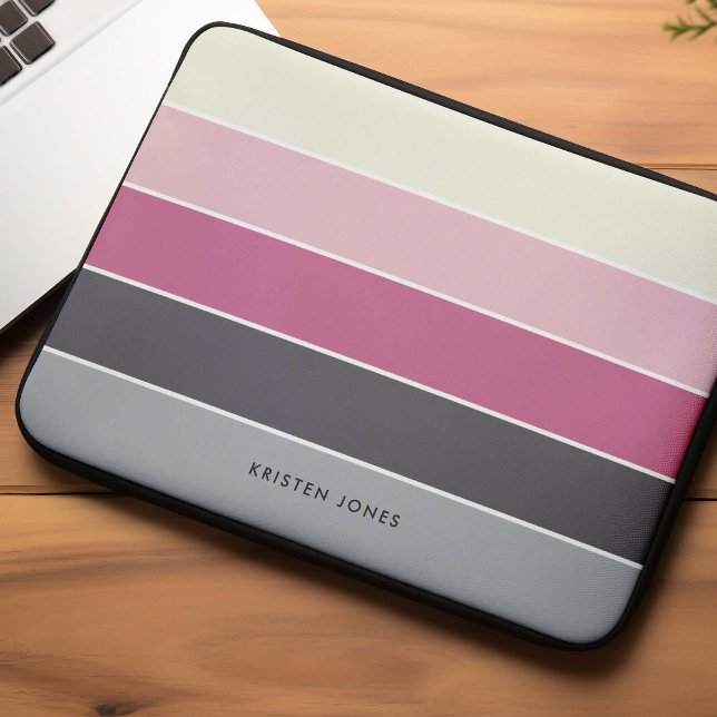 Minimalist Stripes Personalised  Laptop Sleeve (Creator Uploaded)
