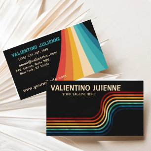 Minimalist stripes retro style consultant business card