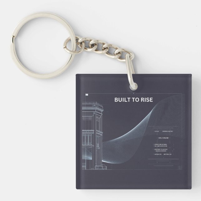 Minimalist Structure Metal Keyring (Front)