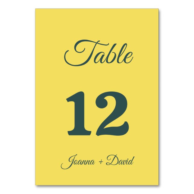 Minimalist Style | Calligraphy Font Wedding  Table Number (Back)