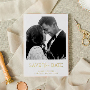 Minimalist Style One Photo Save The Date