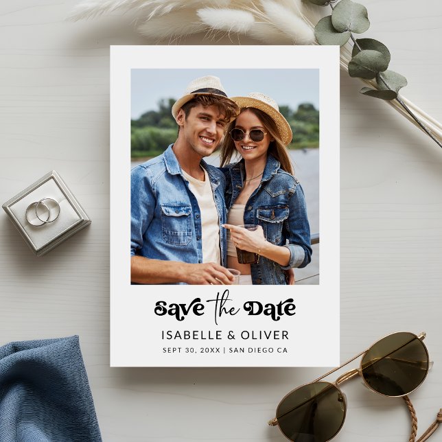 Minimalist Style One Photo Save The Date Invitation (Minimalist Style One Photo Save The Date Invitation)