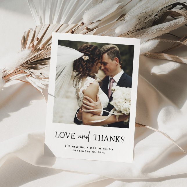 Minimalist Style | One Photo Wedding Thank You Card (Creator Uploaded)