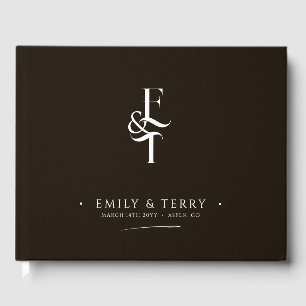 Minimalist Style Personalised Monogram Wedding Guest Book