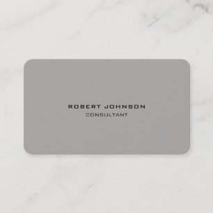 Minimalist Style Plain Modern Grey Professional Business Card
