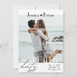 Minimalist Style Wedding | One Photo Save The Date