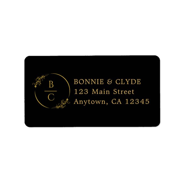 Minimalist Stylish Black Mailing Label Design (Front)