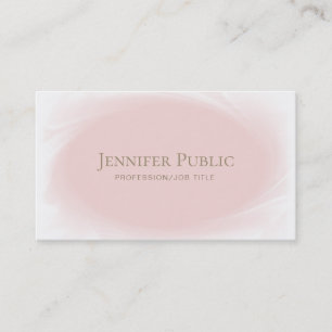 Minimalist Stylish Design Blush Pink Rose Gold Business Card