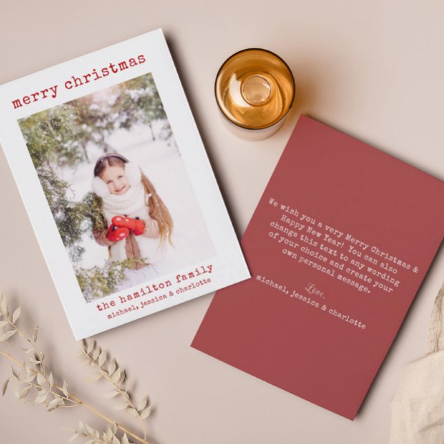 Minimalist Stylish Family Photo Christmas Card (Creator Uploaded)