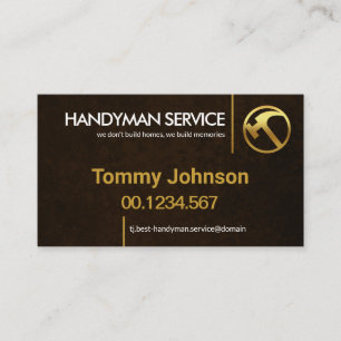Minimalist Stylish Gold Lines Handyman Builder Business Card