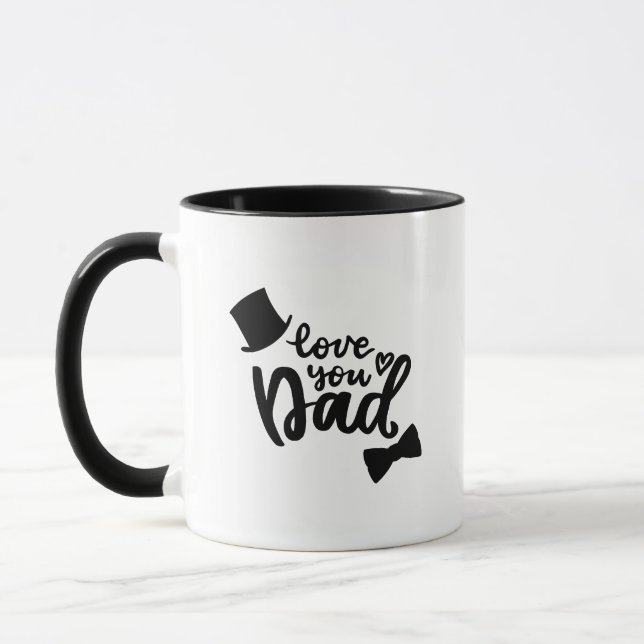 Minimalist Stylish Monochrome Love You Dad Classy Mug (Left)