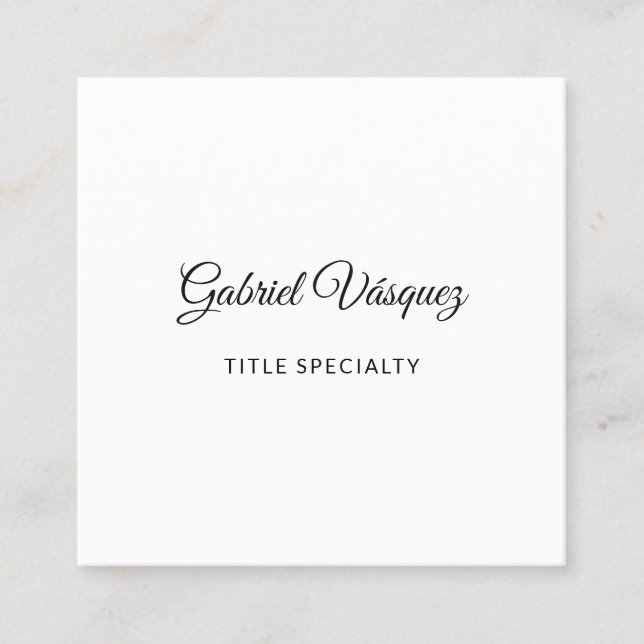 Minimalist Stylish Vibe Square Business Card (Front)