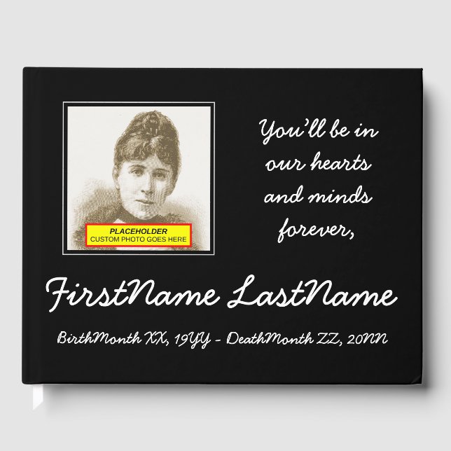 Minimalist, Subdued Funeral Guestbook (Front)
