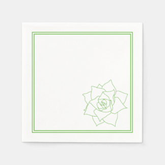 Minimalist Succulent Green Botanical Napkin