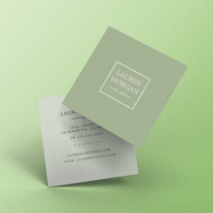 Minimalist Succulent Green Business Card