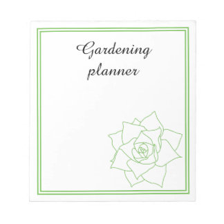 Minimalist Succulent Green Gardening Planner Notepad