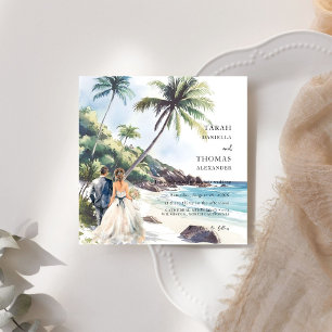 Minimalist Summer Beach Destination Wedding Invitation