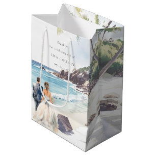 Minimalist Summer Beach Destination Wedding Medium Gift Bag