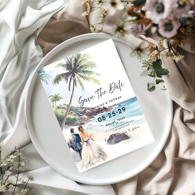 Minimalist Summer Beach  Destination Wedding  Save The Date (Creator Uploaded)
