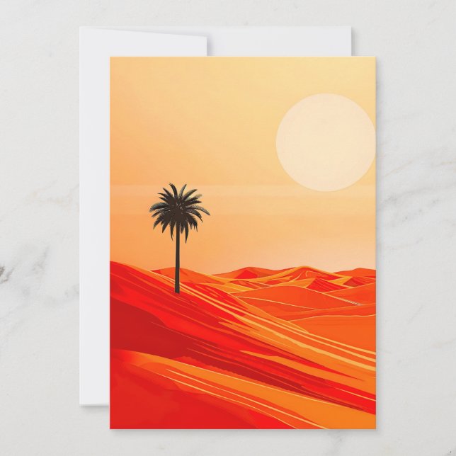 Minimalist Summer Desert Oasis  Announcement (Front)