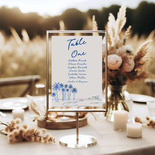 Minimalist Summer Romantic Palm Whimsical Wedding Table Number