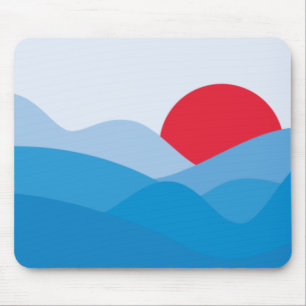 Minimalist Sun Blue Mouse Mat
