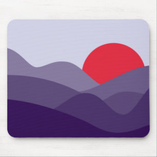 Minimalist Sun Cyber Grape Purple Mouse Mat