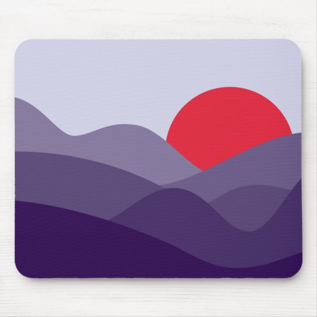 Minimalist Sun Cyber Grape Purple Mouse Mat (Front)